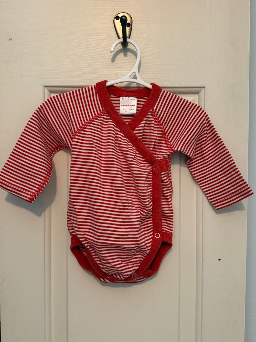 Hanna Andersson Orange Striped 3-6 Month Wrap One-Piece